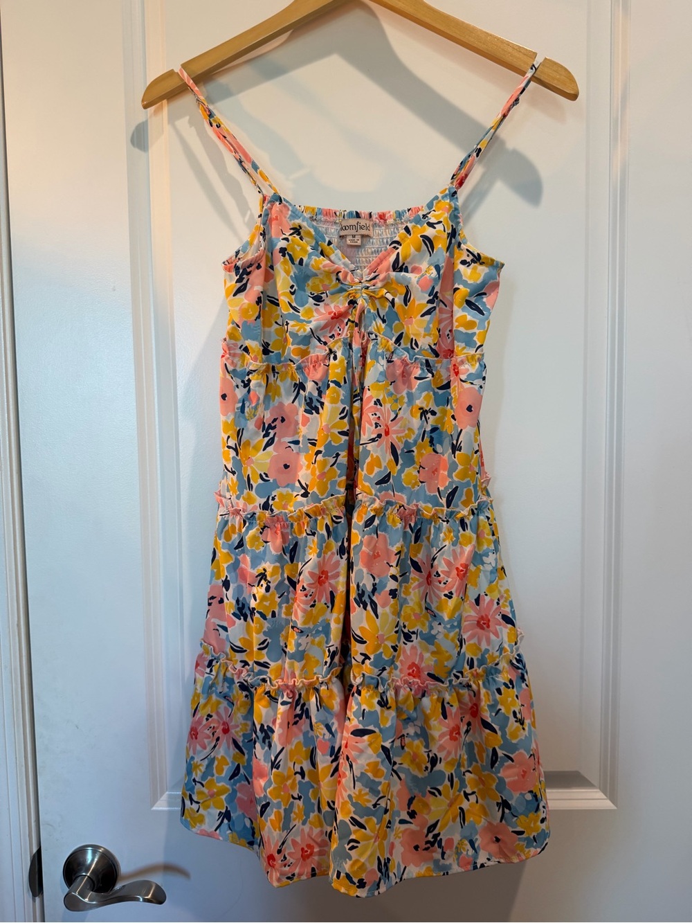 Bloomfield Floral Tie Front Tiered Sundress Sleeveless Women's Medium